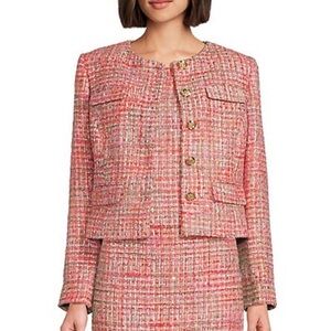 Preston & York Size 10 NWT, Women's Pink Tweed Jacket/Blazer